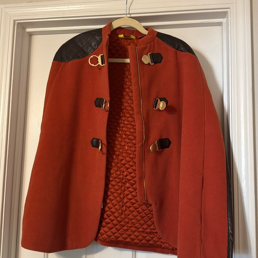 Organe Cap Jacket with Faux Leather details